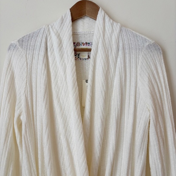 Maeve Rafaela Surplice Wrap Front Sweater Medium Anthropologie Ivory NEW NWT - Picture 3 of 9
